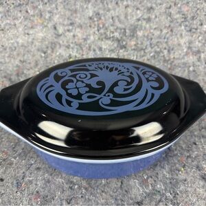 Vintage Pyrex Midnight Bloom Casserole Dish with Lid Promo Item Rare Collectible